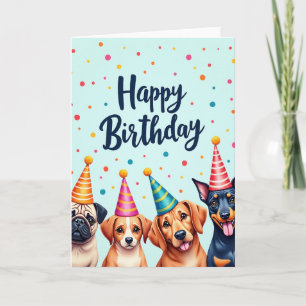 Whimsical Pups Birthday Card