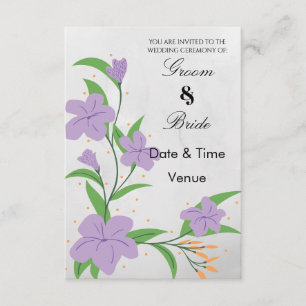 Whimsical Purple Blossom Wedding Station Invitation