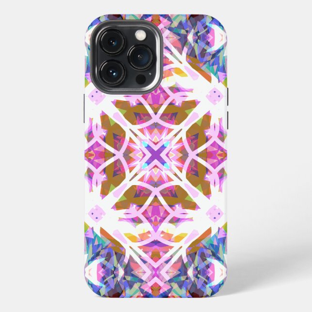 Whimsical Purple Blue Pink Colourful Pattern iPhone Case (Back)