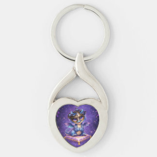 Whimsical Purple Celestial Dragon Keychain
