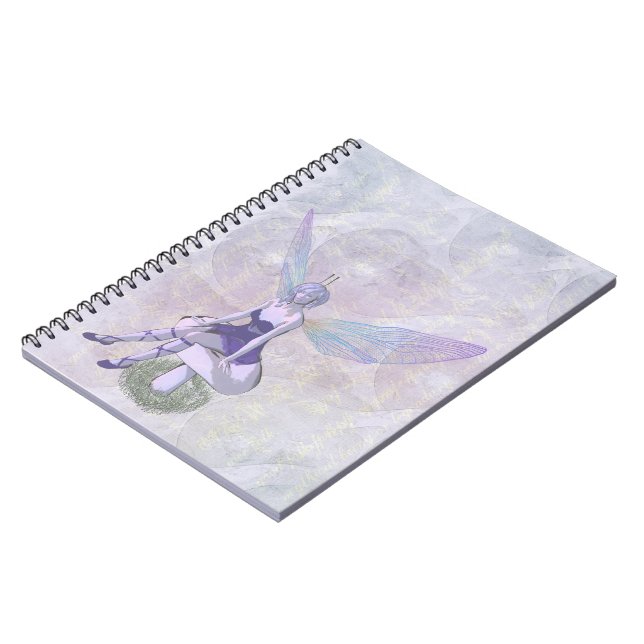 Whimsical Purple Faery Spiral Bound Note book (Left Side)