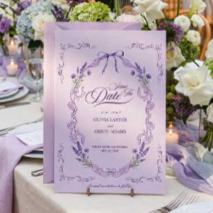 Whimsical Purple Floral Victorian Save The Date