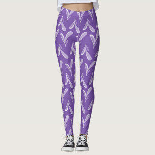Whimsical Purple Heart Leggings