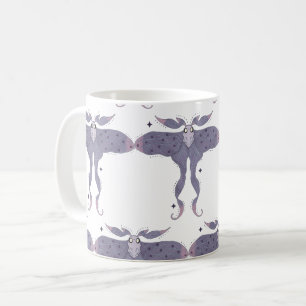 Whimsical Purple Moth with Star Sparkles Coffee Mug