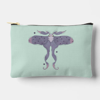 Whimsical Purple Moth with Star Sparkles Mystical  Accessory Pouch