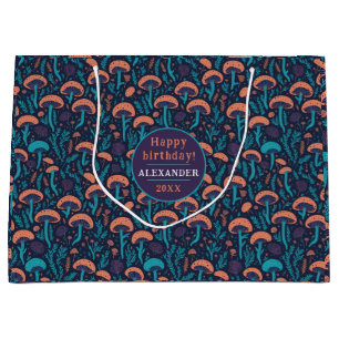 Whimsical Purple Mushroom Nature Forest Woodland  Large Gift Bag