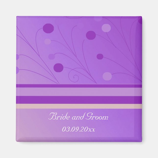 Whimsical Purple Save the Date Magnet (Front)