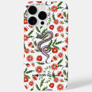 Whimsical Purple Snake & Botanical– Personalised  Case-Mate iPhone 14 Pro Max Case