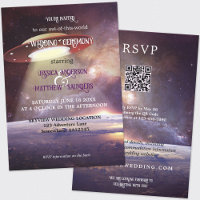 Whimsical QR Code Sci-fi UFO Space Wedding