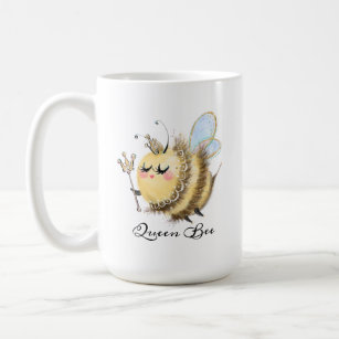 Whimsical Queen Bee with Crown and Wand Mug