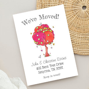 Whimsical Quilted Patches Tree New Address Announcement