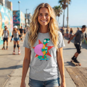 Whimsical quirky “Cool turtle skater” T-Shirt