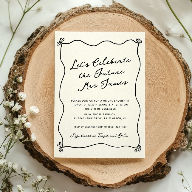 Whimsical Quirky Hand Drawn Bridal Shower Invitation (Creator Uploaded)