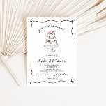 Whimsical Quirky Hand Drawn Cherry Cake Wedding Invitation<br><div class="desc">This wedding invitation features a beautiful hand-drawn wedding cake with cherries in a fun and playful style, accompanied by a casual, handwritten font that perfectly captures the excitement and joy of the occasion. The wedding invitations come in a classic colour scheme of black, white and red to perfectly complement the...</div>