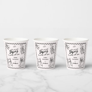 Whimsical Quirky Hand Drawn Doodles Halloween Paper Cups