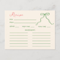 Whimsical Quirky Handwritten Bridal Shower Recipe