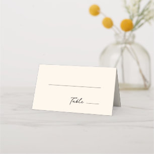 Whimsical Quirky Handwritten Dark Grey Place Card