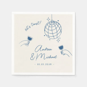 Whimsical Quirky Retro Fun French Engagement Party Napkin