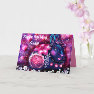 Whimsical Rabbit 'Glamour Bunny' Birthday Card