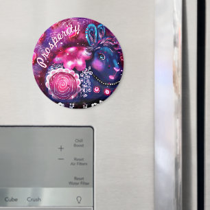 Whimsical Rabbit 'Glamour Bunny' Personalised Magnet