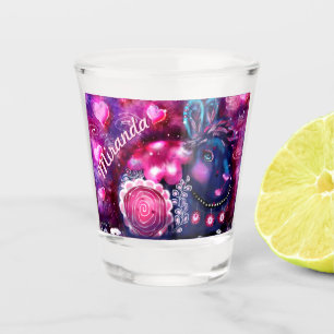 Whimsical Rabbit 'Glamour Bunny' Personalised Shot Glass