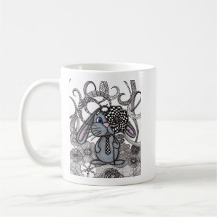 Whimsical Rabbit in Tie Art Ceramic Mug