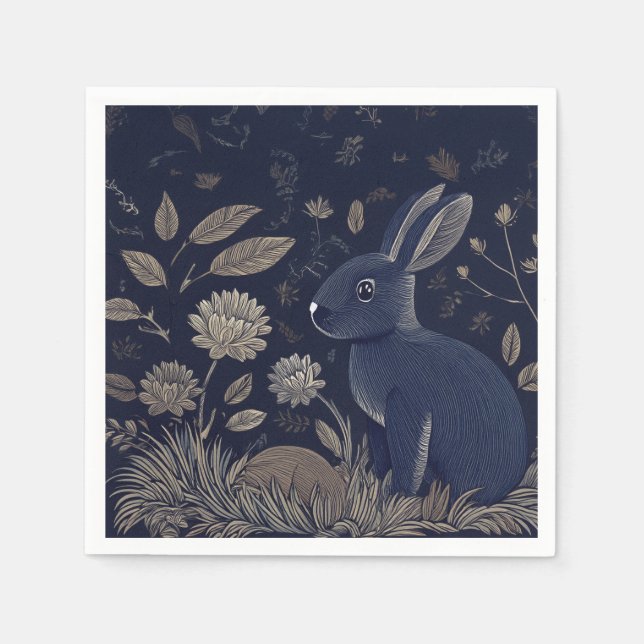 Whimsical Rabbit Napkin (Front)