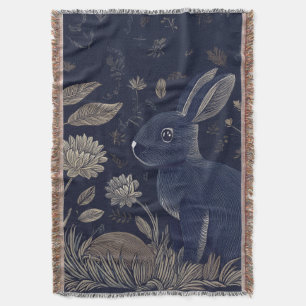 Whimsical Rabbit Throw Blanket