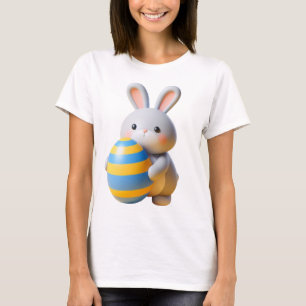Whimsical Rabbits in a Colorful Meadow T-Shirt