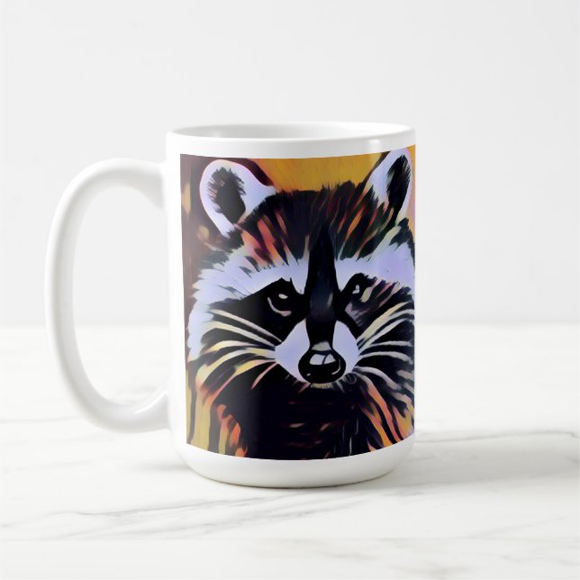 Whimsical Raccoon - A Nature Inspired Design  Coffee Mug (Left)