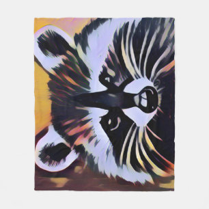 Whimsical Raccoon - A Nature Inspired Design  Fleece Blanket