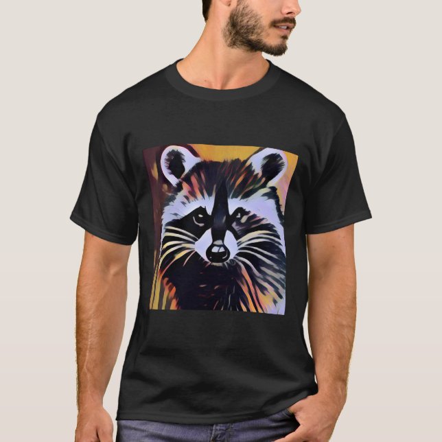 Whimsical Raccoon - A Nature Inspired Design  T-Shirt (Front)