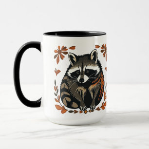 Whimsical Raccoon Woodland Animal Folk or Tribal A Mug