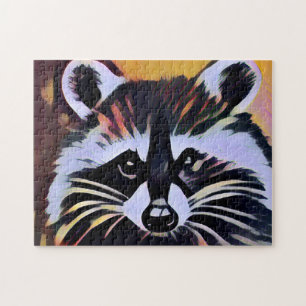 Whimsical Racoon - A Nature Inspired Design Jigsaw Puzzle