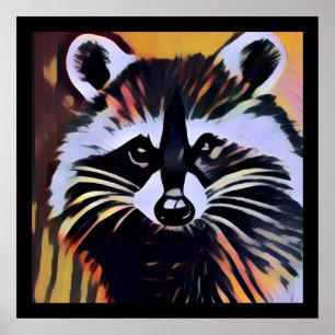 Whimsical Racoon - A Nature Inspired Design  Poster