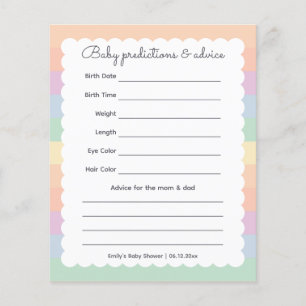 Whimsical Rainbow Baby Shower Baby Guessing Game