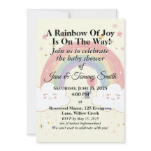 whimsical Rainbow Baby Shower Invitations
