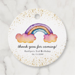 Whimsical Rainbow Birthday Party Favour Tags