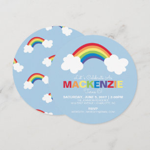 Whimsical Rainbow Birthday Party Invitation
