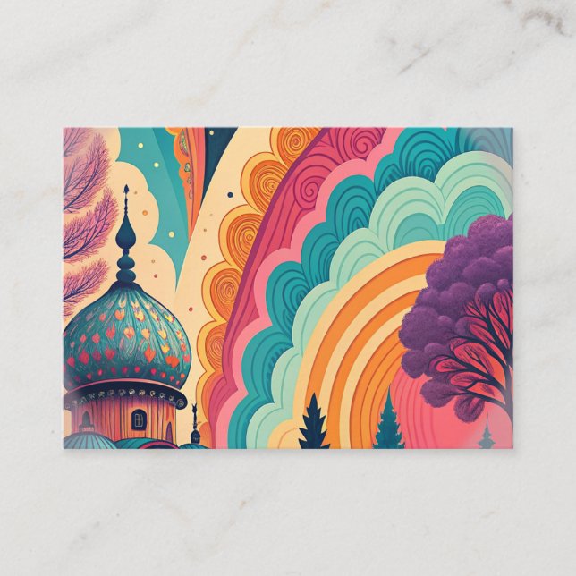 Whimsical Rainbow Dome Enclosure Card – Customise (Front)