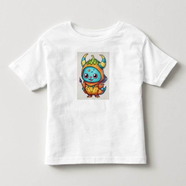 Whimsical Rainbow Dragon T-Shirt Design. (Front)