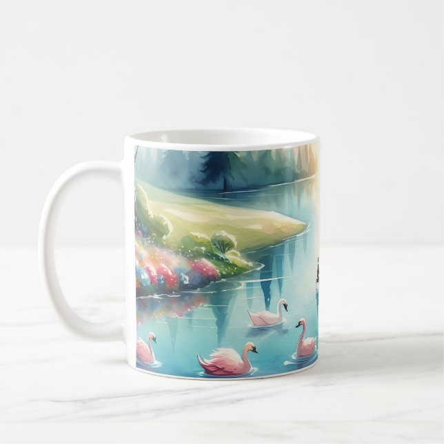 Whimsical Rainbow Earth Fantasy Scene Coffee Mug (Left)