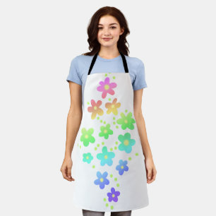 Whimsical Rainbow Flowers Apron