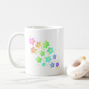Whimsical Rainbow Flowers Coffee Mug