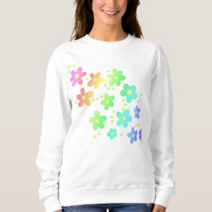 Whimsical Rainbow Flowers Sweatshirt