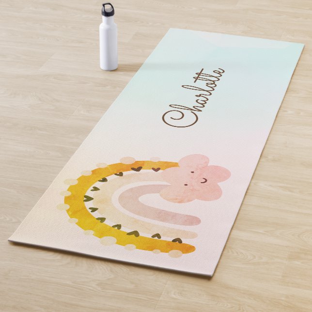 Whimsical Rainbow Personalised Yoga Mat (In Situ)