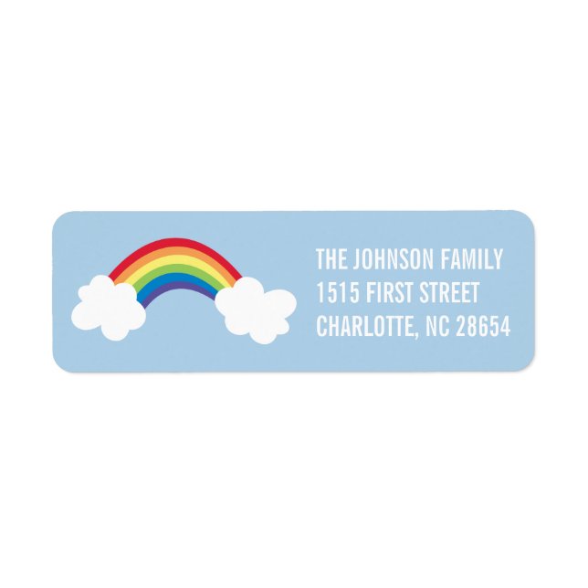 Whimsical Rainbow Return Address Label (Front)