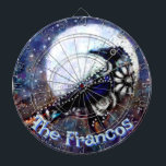 Whimsical Raven Moon Floral Personalised Dartboard<br><div class="desc">Ravens are often symbols of intelligence, mystery, and transformation. In many cultures, they are seen as messengers between the physical and spiritual worlds, representing wisdom and prophecy. They can also embody themes of death and rebirth, as they are associated with both darkness and renewal. In literature and mythology, ravens frequently...</div>