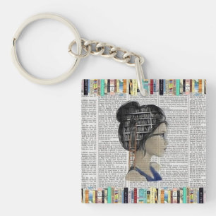 Whimsical Readers' Delight Key Ring