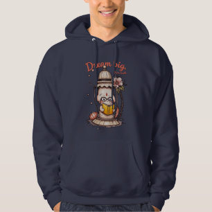 Whimsical Reading Buddha Lantern Design Hoodie